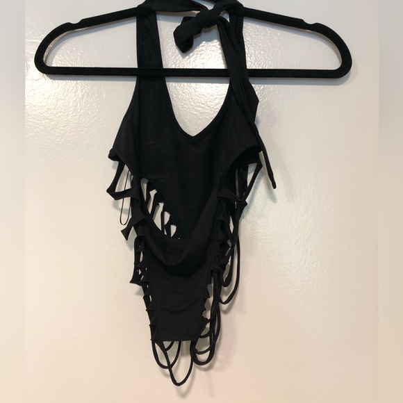 Superdown slit halter top - Picture 2 of 3